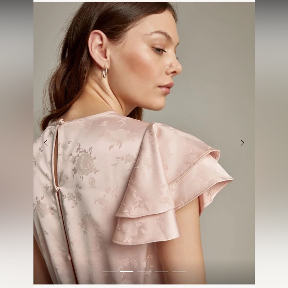 Ester satin ruffle midi dress pink